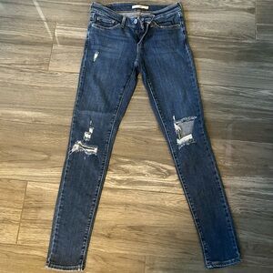 Levi's Women's Ripped Blue Skinny Jeans